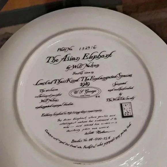 The Asian Elephant by Will Nelson collectors plate - Picture 5 of 6